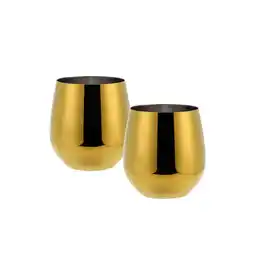 Netto Marken-Discount Echtwerk Wein-/Wasserkelch Set 2tlg - gold Angebot