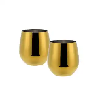 Netto Marken-Discount Echtwerk Wein-/Wasserkelch Set 2tlg - gold Angebot