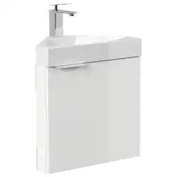 Netto Marken-Discount Gäste WC Eckbadmöbel Delta Slimline Gästebad SoftClose weiß hochglanz Angebot