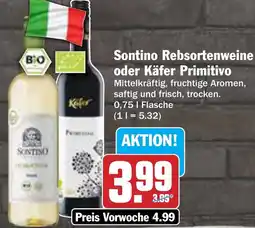 AEZ Sontino Rebsortenweine oder Käfer Primitivo Angebot