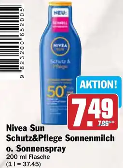 AEZ Nivea Sun Schutz&Pflege Sonnenmilch o. Sonnenspray Angebot