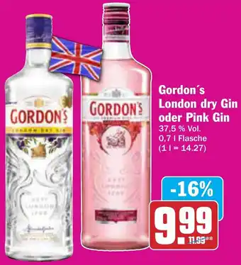 AEZ Gordon's London dry Gin oder Pink Gin Angebot