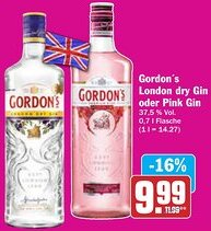 AEZ Gordon's London dry Gin oder Pink Gin Angebot
