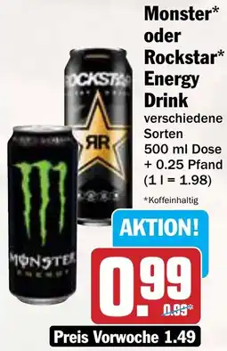 AEZ Monster oder Rockstar Energy Drink Angebot