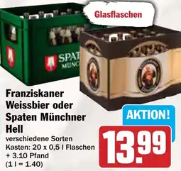 AEZ Franziskaner Weissbier oder Spaten Münchner Hell Angebot