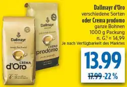 diska Dallmayr d'Oro oder Crema prodomo Angebot
