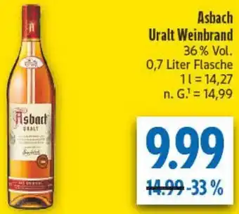 diska Asbach Uralt Weinbrand Angebot