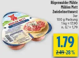 diska Rügenwalder Mühle Mühlen Mett Zwiebelmettwurst Angebot