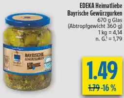 diska EDEKA Heimatliebe Bayrische Gewürzgurken Angebot