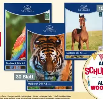 Woolworth Stenzer Mal-Zeichenblöcke Angebot