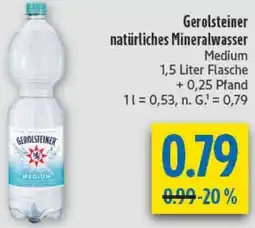 diska Gerolsteiner natürliches Mineralwasser Angebot