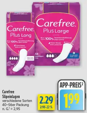 diska Carefree Slipeinlagen Angebot