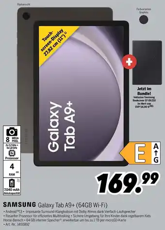MEDIMAX SAMSUNG Galaxy Tab A9+ (64GB Wi-Fi) Angebot