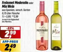 Simmel Freixenet Mederaño oder Mia Wein Angebot