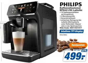 expert Techno Land PHILIPS Kaffeevollautomat EP5441/50 LatteGo Angebot