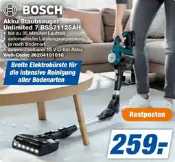 expert Techno Land BOSCH Akku Staubsauger Unlimited 7 BSS71125AH Angebot