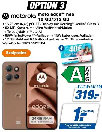 expert Techno Land Motorola moto edge 50 neo 12 GB/512 GB Angebot