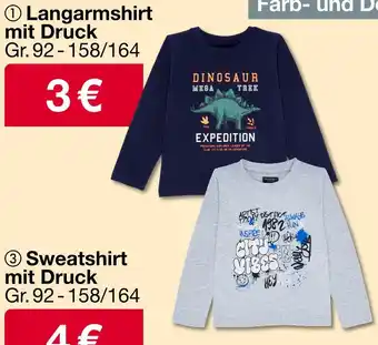 Woolworth Langarmshirt mit druck Angebot