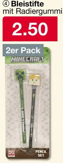 Woolworth Minecraft bleistifte mit radiergummi Angebot