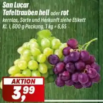 Simmel San Lucar Tafeltrauben hell oder rot Angebot