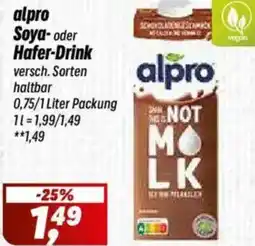 Simmel alpro Soya- oder Hafer-Drink Angebot
