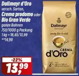 Simmel Dallmayr d'Oro, Crema prodomo oder Bio Gran Verde Angebot