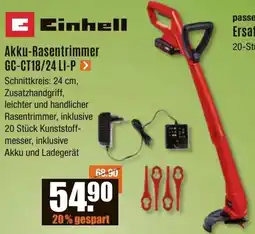 V Baumarkt Einhell Akku-Rasentrimmer GC-CT18/24 LI-P Angebot
