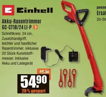 V Baumarkt Einhell Akku-Rasentrimmer GC-CT18/24 LI-P Angebot