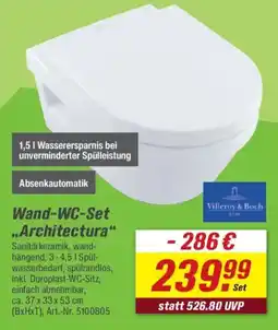 toom Baumarkt Villeroy & Boch Wand-WC-Set ,,Architectura" Angebot