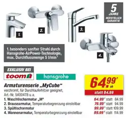 toom Baumarkt hansgrohe Armaturenserie ,,MyCube" Angebot