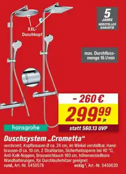 toom Baumarkt hansgrohe Duschsystem,,Crometta" Angebot