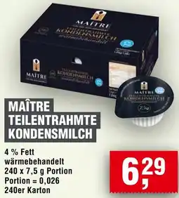 Handelshof Maître teilentrahmte kondensmilch Angebot