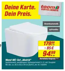 toom Baumarkt Wand-WC-Set „,Madrid" Angebot