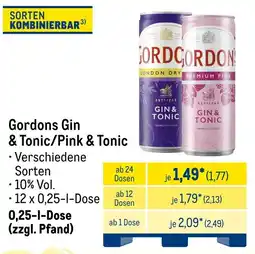 METRO Gordons Gin & Tonic/Pink & Tonic Angebot