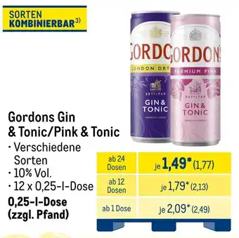 METRO Gordons Gin & Tonic/Pink & Tonic Angebot