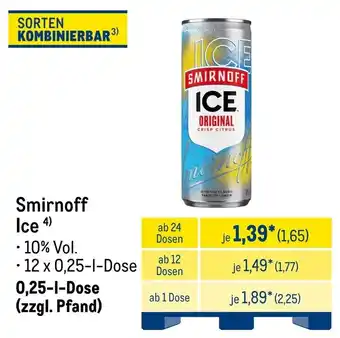METRO Smirnoff Ice Angebot