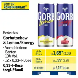 METRO Gorbatschow & Lemon/Energy Angebot