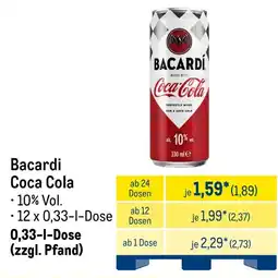 METRO Bacardi Coca Cola Angebot