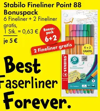 TEDi Stabilo Fineliner Point 88 Bonuspack Angebot