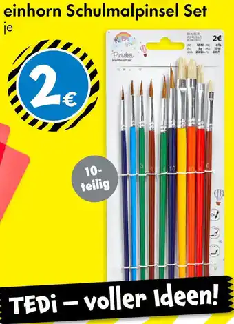 TEDi einhorn Schulmalpinsel Set Angebot