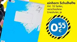 TEDi einhorn Schulhefte Angebot