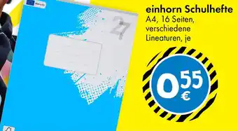 TEDi einhorn Schulhefte Angebot