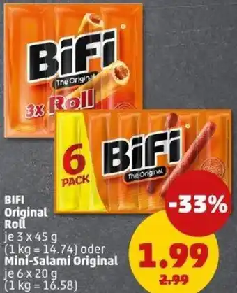 PENNY BIFI Original Roll oder Mini-Salami Original Angebot