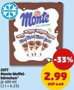 PENNY ZOTT Monte Waffelhörnchen Angebot