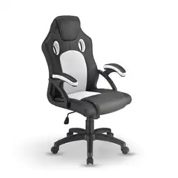 Netto Marken-Discount Juskys Racing Schreibtischstuhl Montreal ergonomisch Bürostuhl PC Gaming Stuhl – weiß Angebot