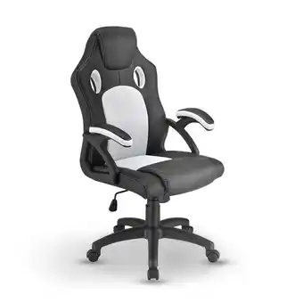 Netto Marken-Discount Juskys Racing Schreibtischstuhl Montreal ergonomisch Bürostuhl PC Gaming Stuhl – weiß Angebot