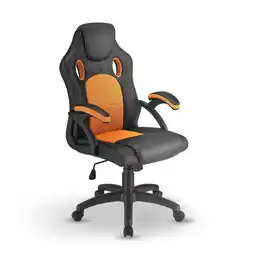 Netto Marken-Discount Juskys Racing Schreibtischstuhl Montreal ergonomisch Bürostuhl PC Gaming Stuhl – orange Angebot