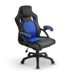Netto Marken-Discount Juskys Racing Schreibtischstuhl Montreal ergonomisch Bürostuhl PC Gaming Stuhl – blau Angebot