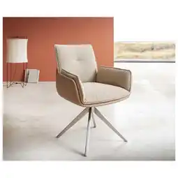 Netto Marken-Discount Esszimmerstuhl Nela-Flex Kreuzgestell breit Edelstahl Materialmix Schlamm 360° drehbar Angebot