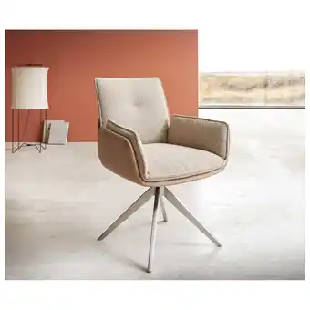 Netto Marken-Discount Esszimmerstuhl Nela-Flex Kreuzgestell breit Edelstahl Materialmix Schlamm 360° drehbar Angebot